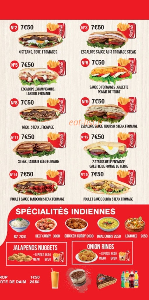 Sam kebab — carte page 2