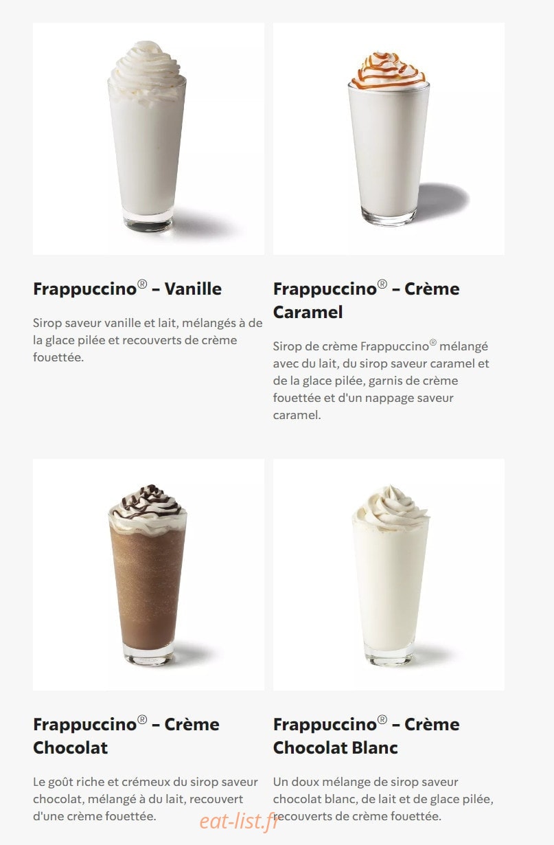 Starbucks Coffee — carte page 25