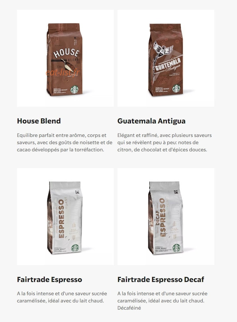 Starbucks Coffee — carte page 14