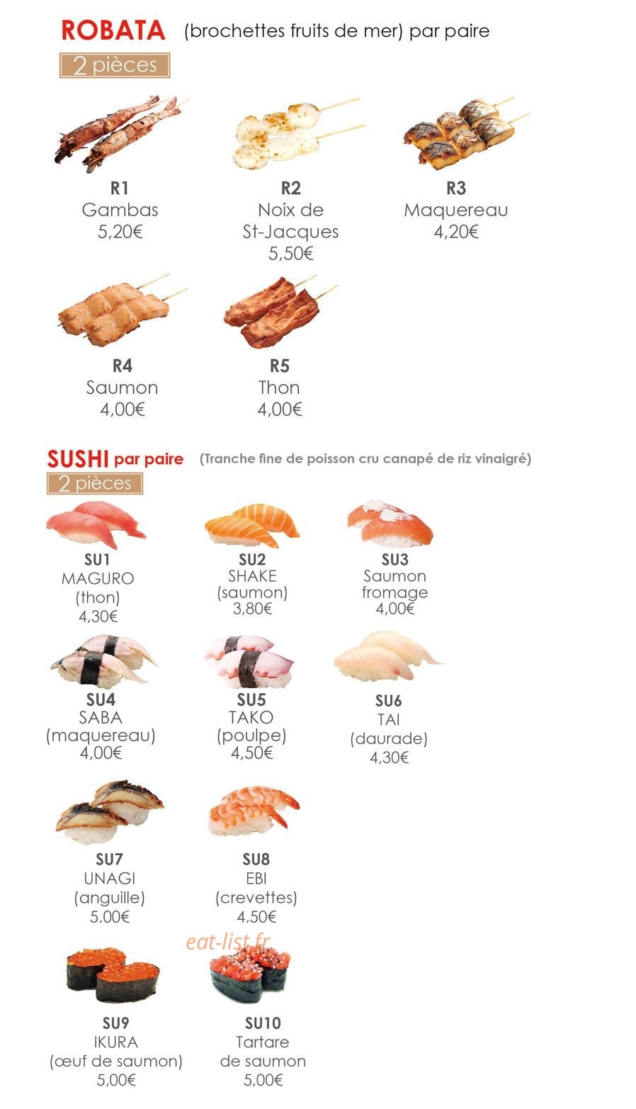 Sushi Rama — carte page 3