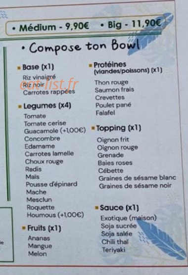 TenBowl — carte page 3