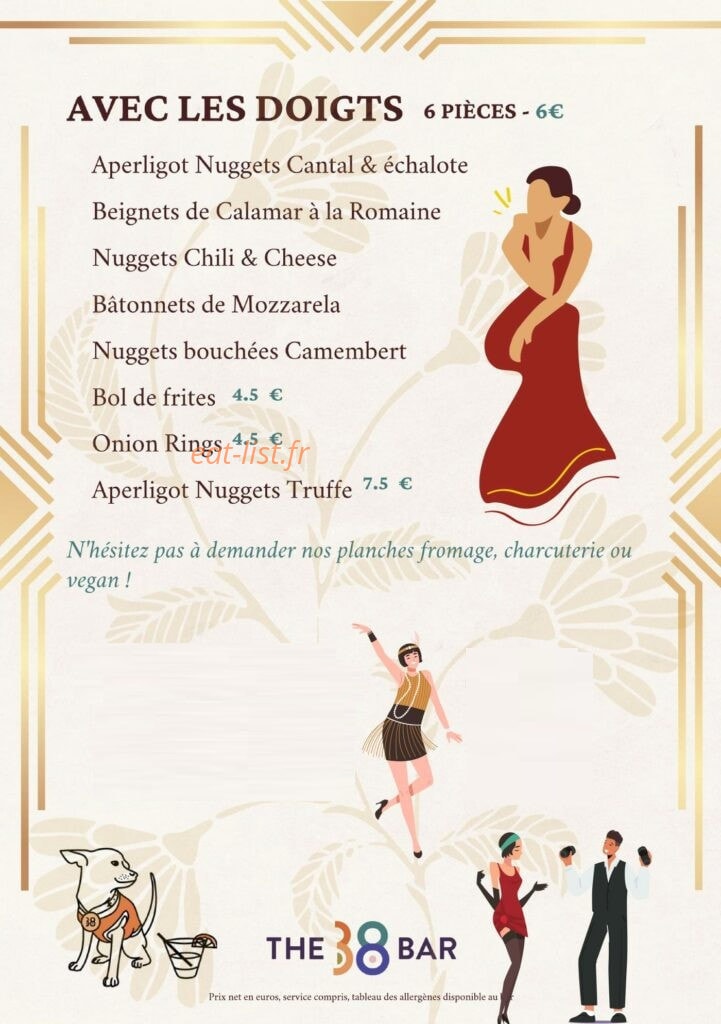 The 38 Bar — carte page 6