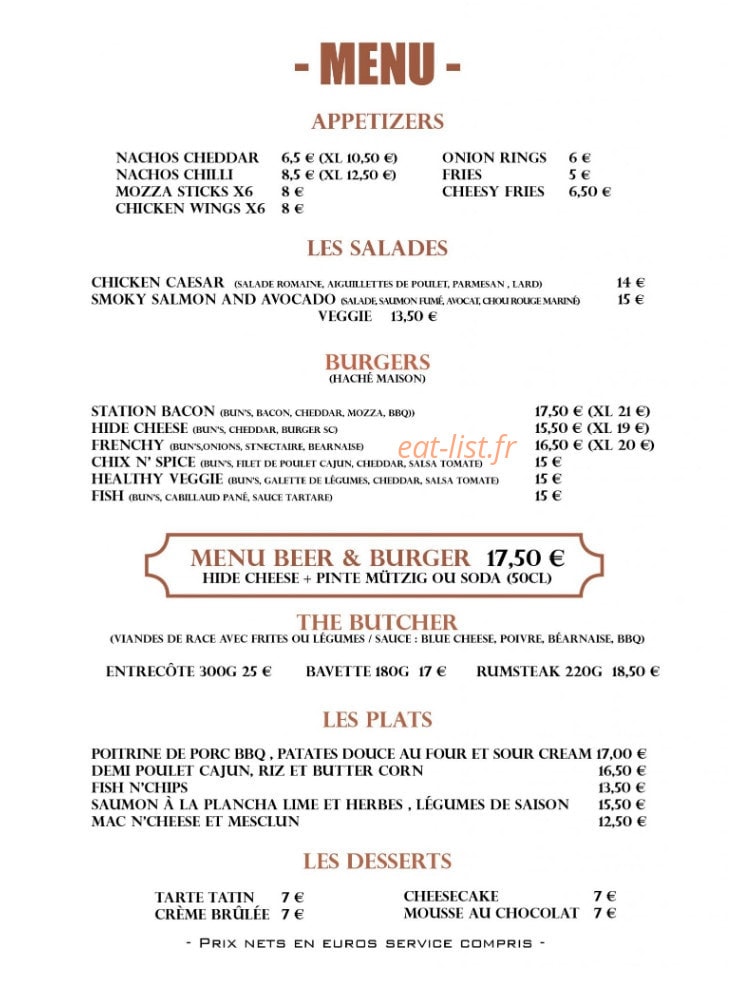 The Hideout — carte page 1