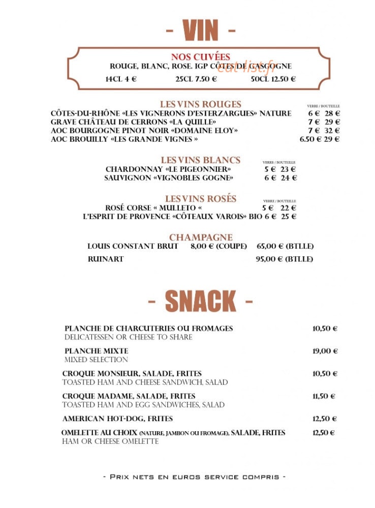 The Hideout — carte page 2