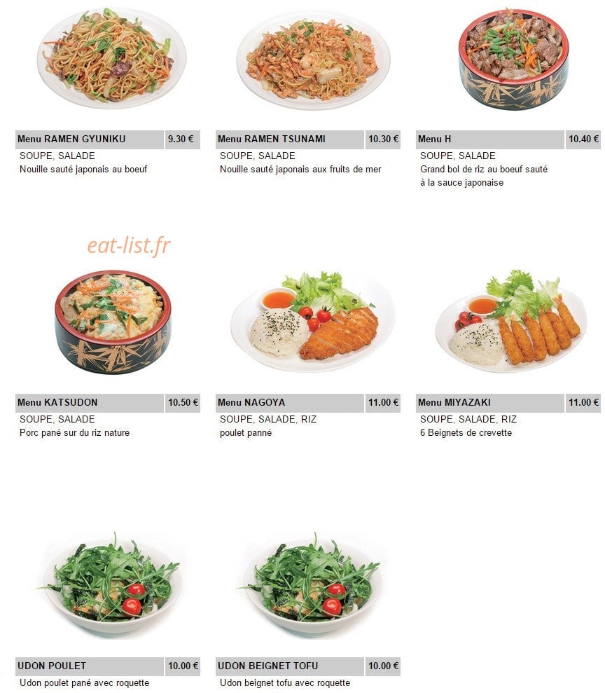 Tokioyaki — carte page 3