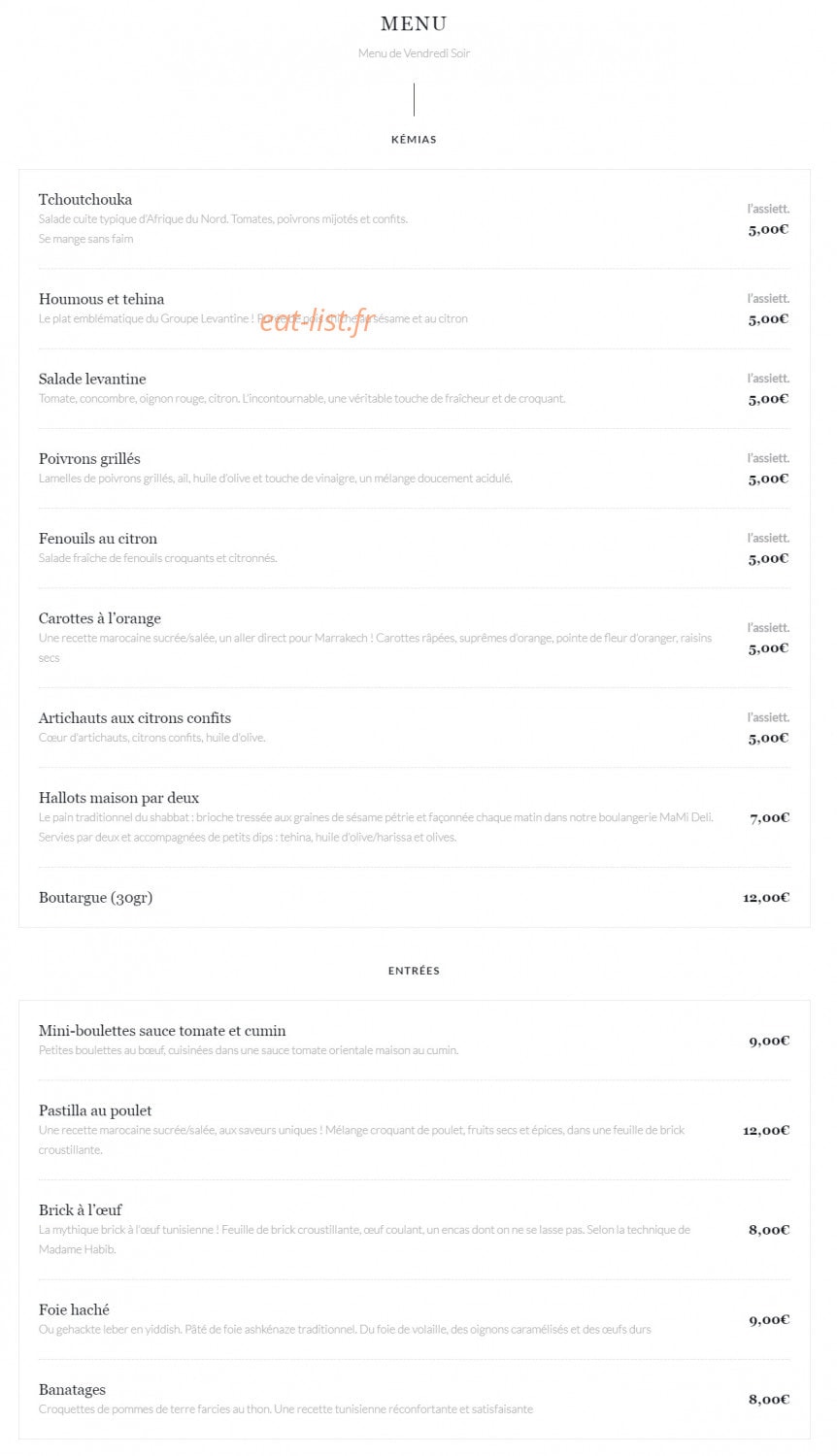 Vendredi Soir — carte page 1