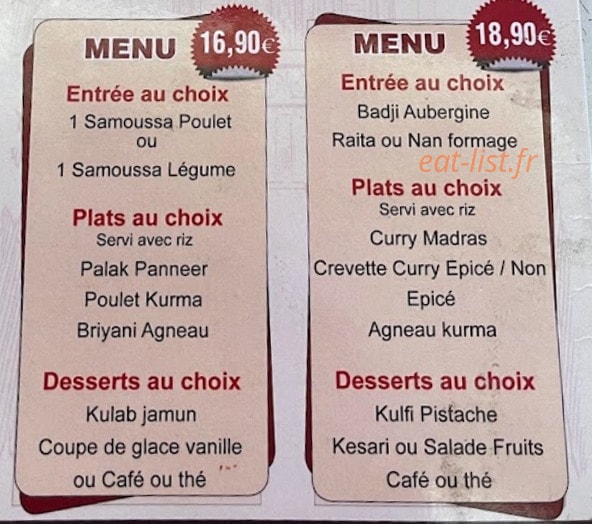 Vishnu Café — carte page 2