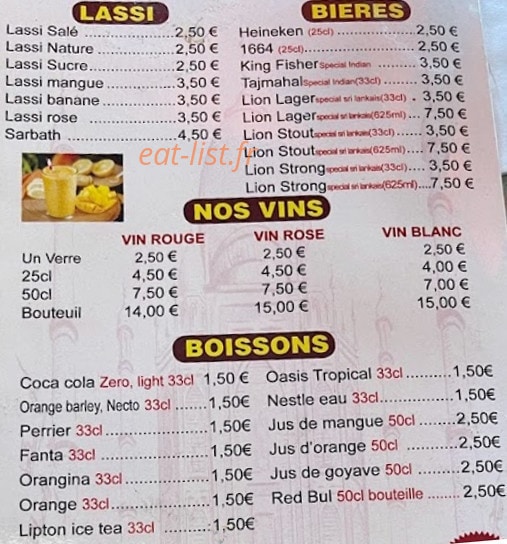 Vishnu Café — carte page 3
