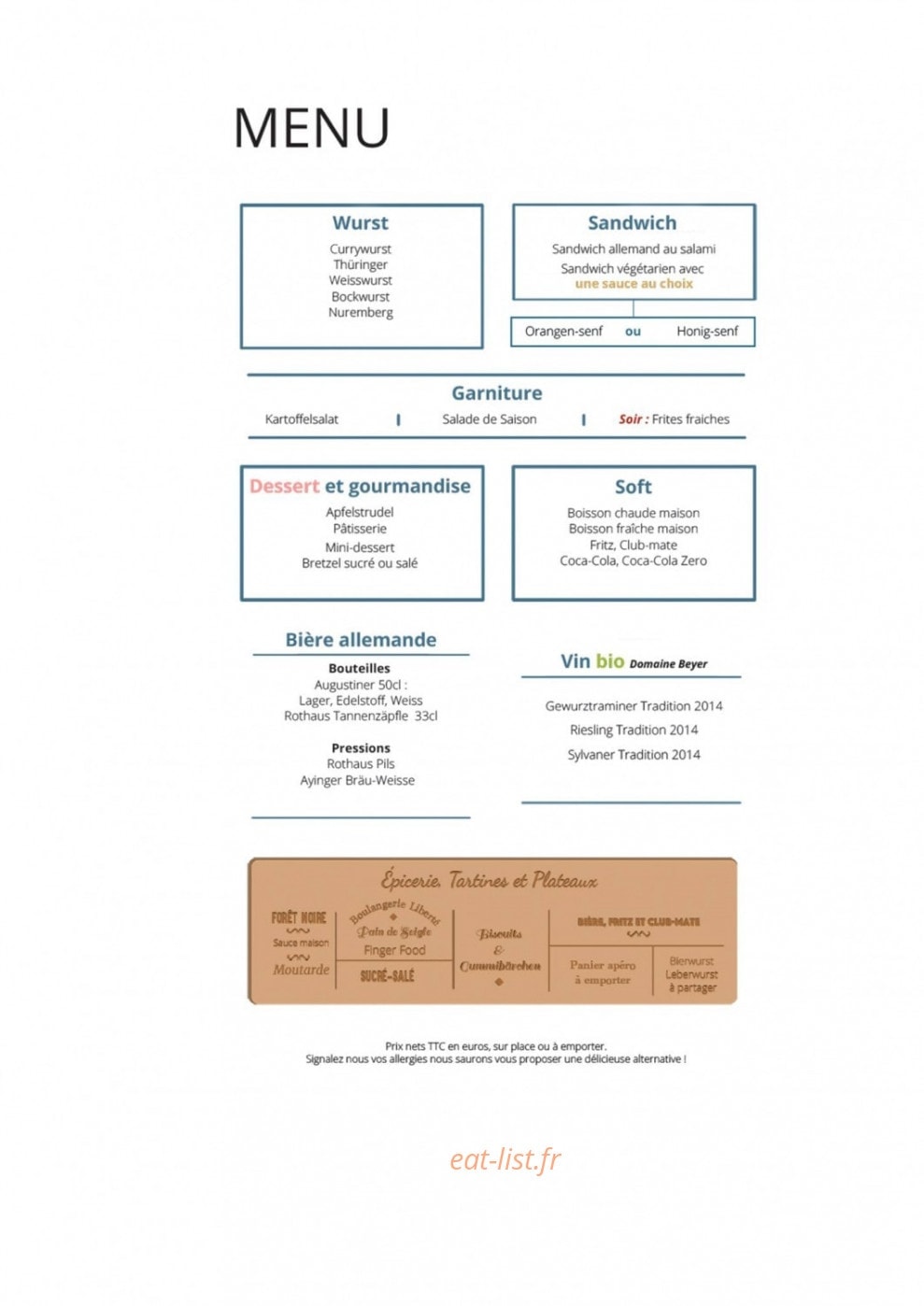 Wunderbär — carte page 1