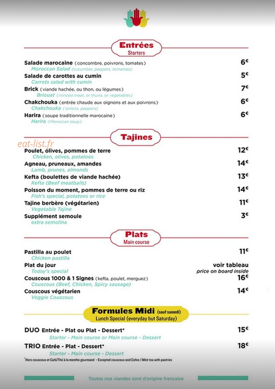 1000 & 1 Signes — carte page 1