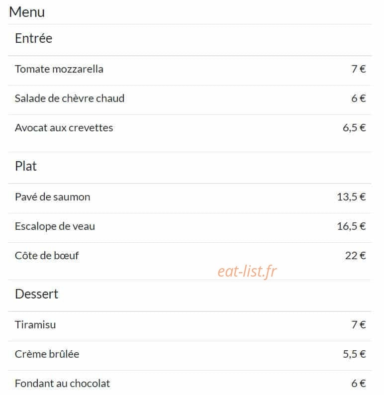A la folie — carte page 1