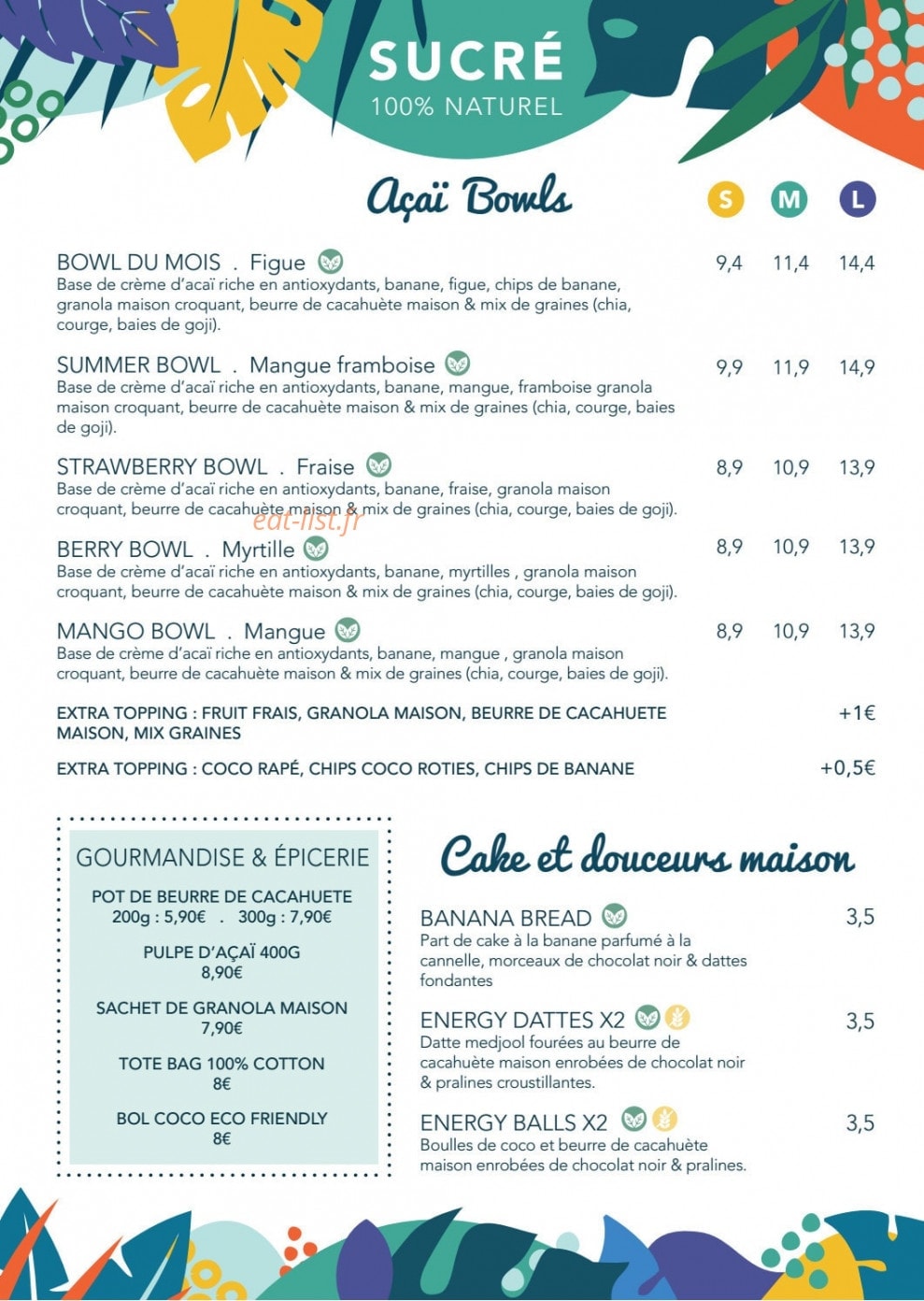 Açaï & You — carte page 2