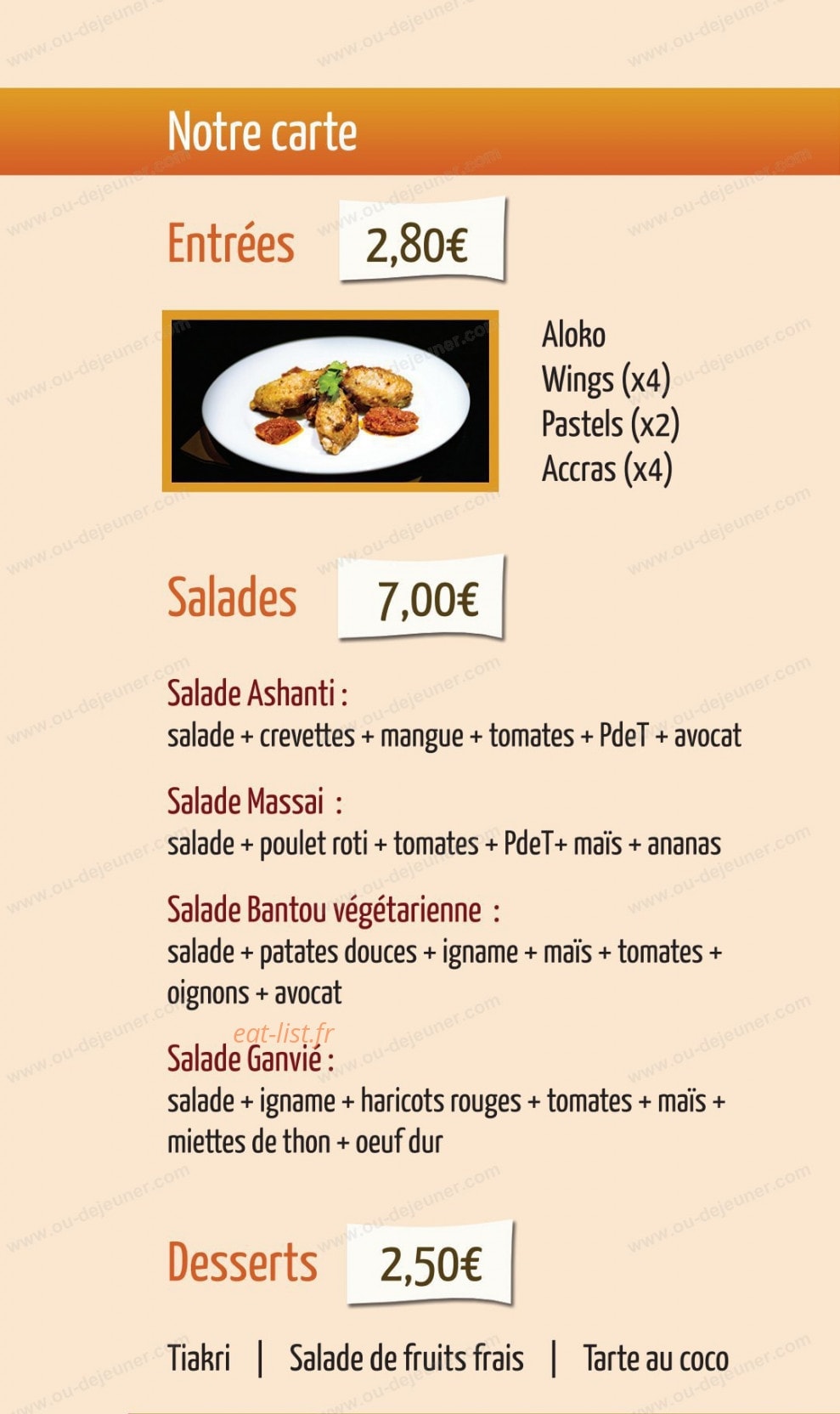 African Croq'box — carte page 2