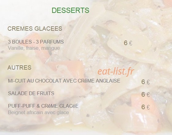 African Kitchen Paris — carte page 5