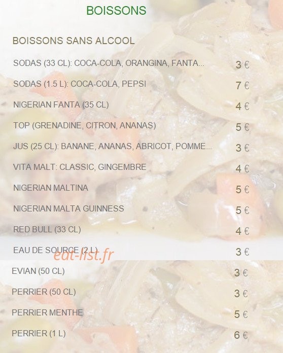 African Kitchen Paris — carte page 6