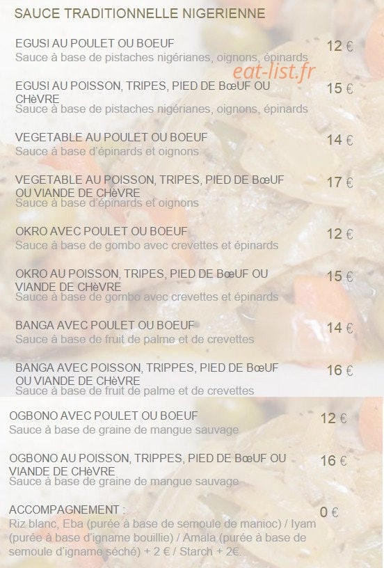 African Kitchen Paris — carte page 3