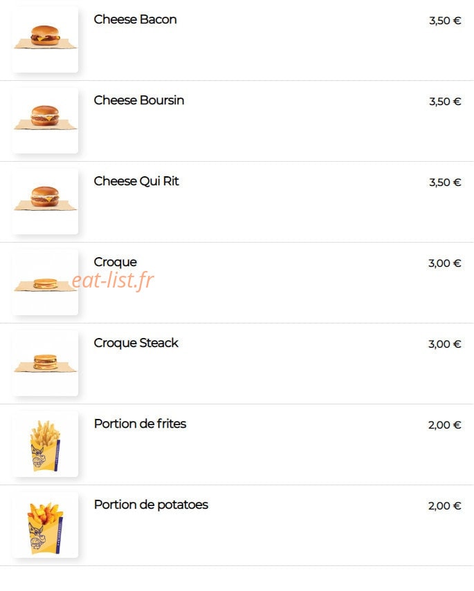 Alpha burger — carte page 7