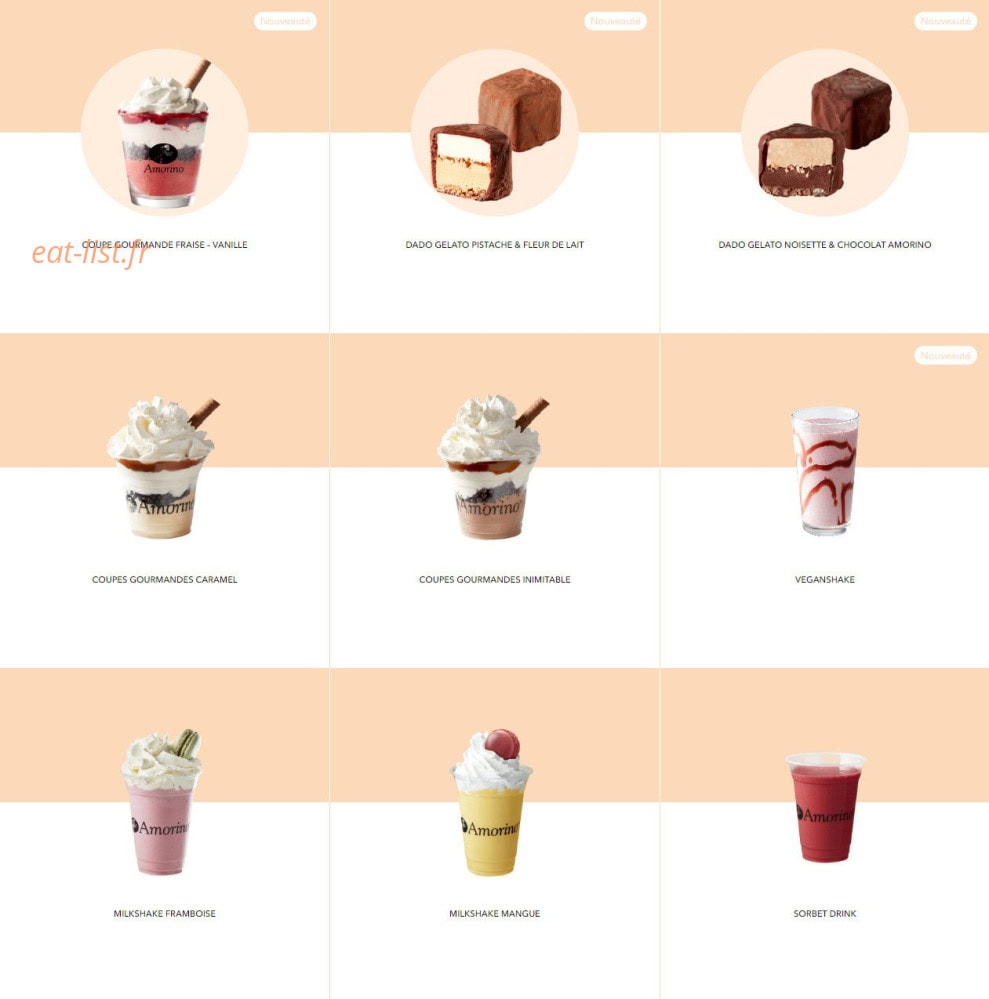 Amorino — carte page 7
