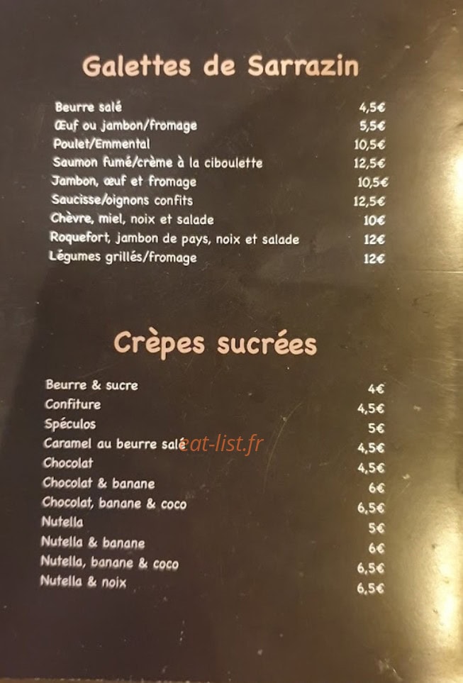 Are'z Bar — carte page 1