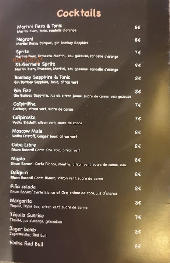 Are'z Bar — carte page 2