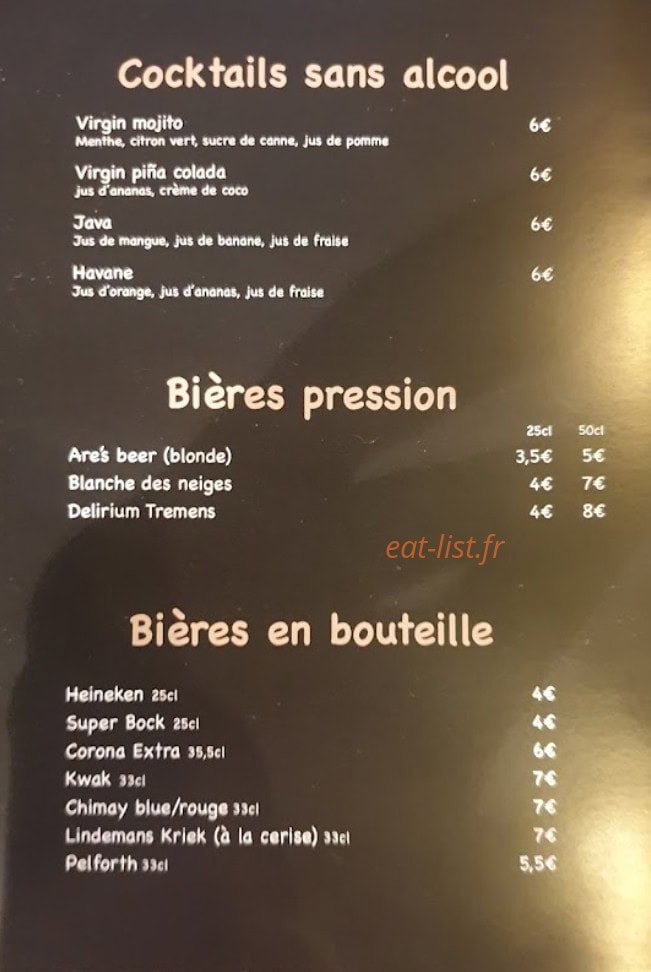Are'z Bar — carte page 4