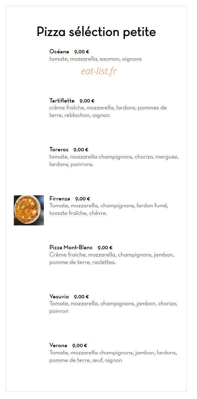 Artisanal pizza — carte page 6
