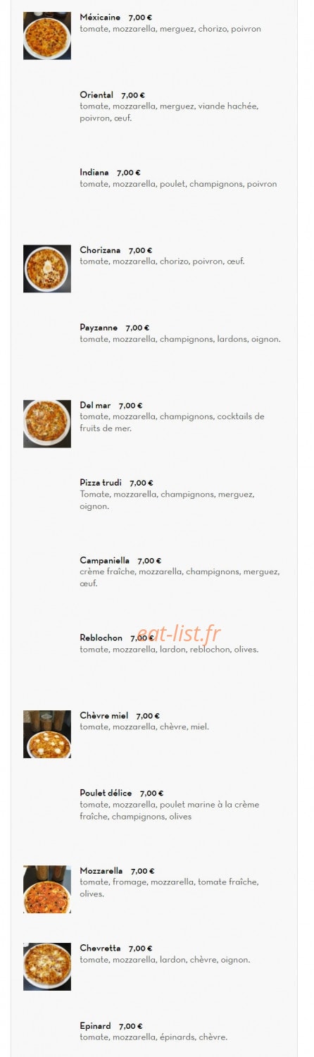 Artisanal pizza — carte page 4