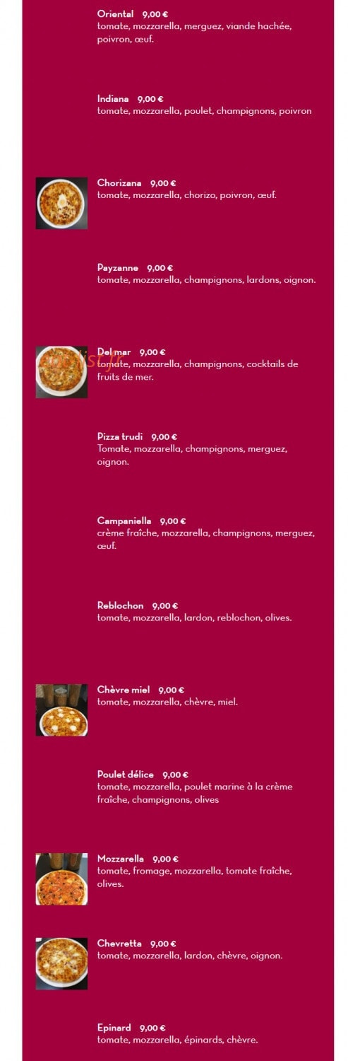 Artisanal pizza — carte page 2