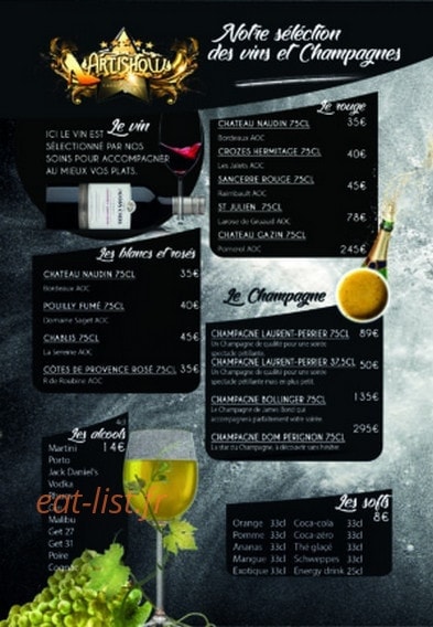 Artishow Cabaret — carte page 2