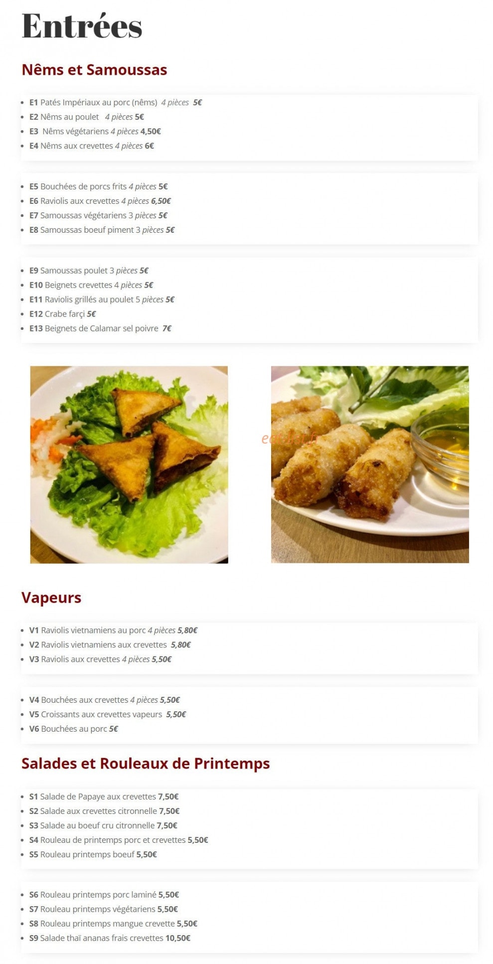 Asia BòBún — carte page 1