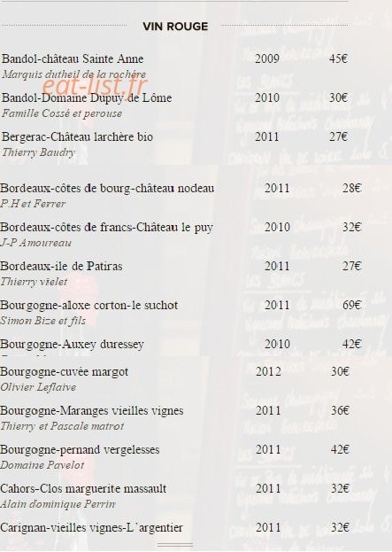 Au Petit Panisse — carte page 2