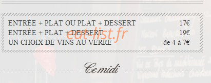 Au Petit Panisse — carte page 1