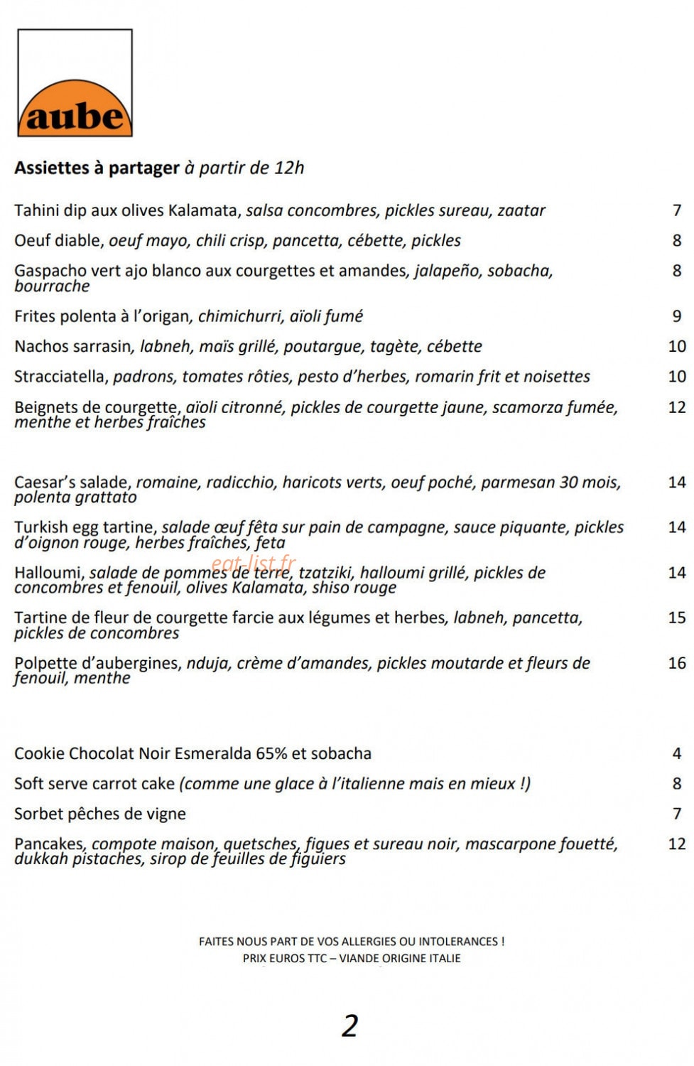 Aube — carte page 1