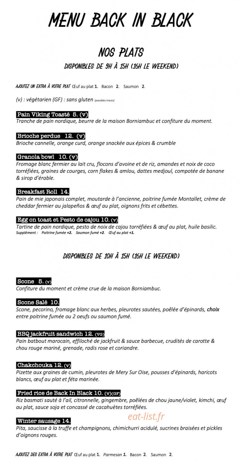 Back in Black — carte page 1