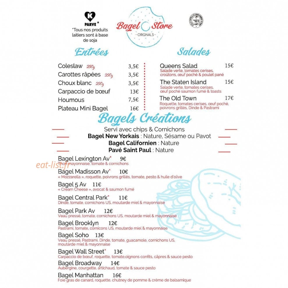 Bagel Store Originals — carte page 2