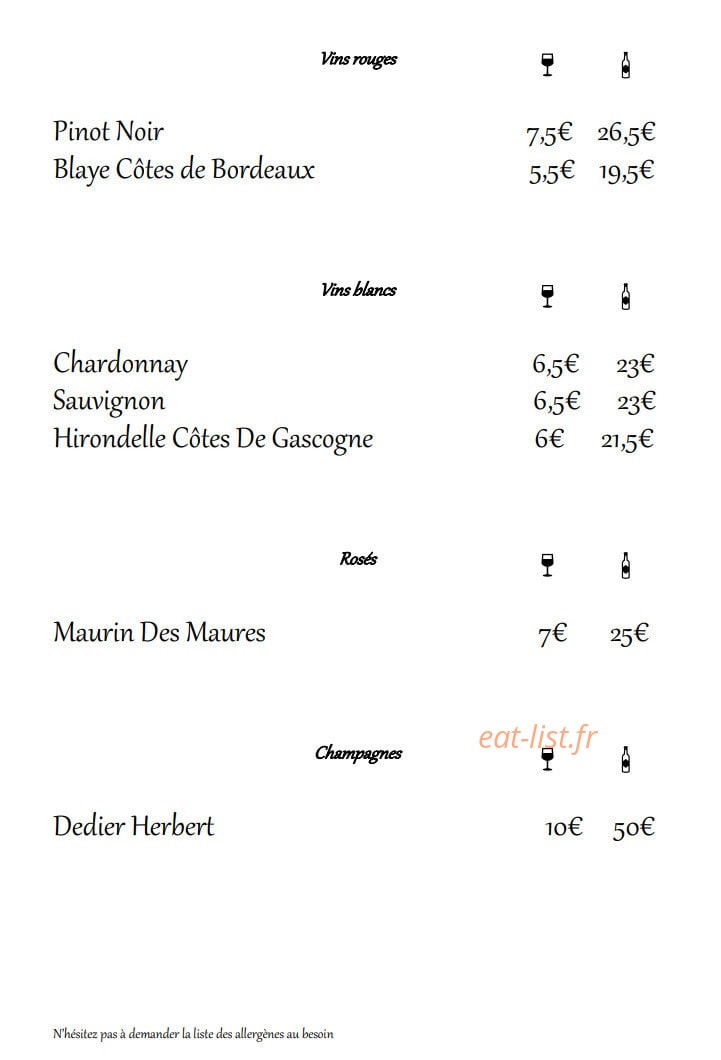 Baly Restaurant — carte page 5