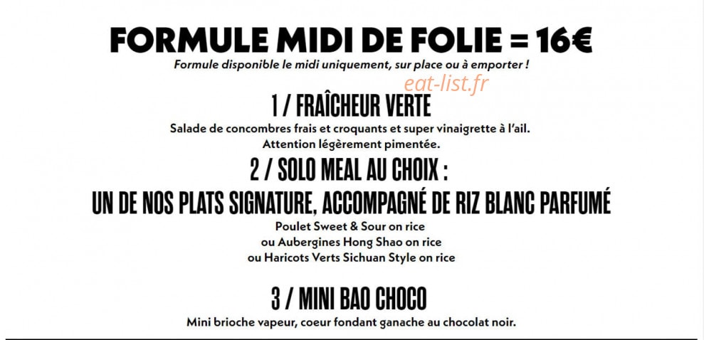 Bao Express — carte page 1