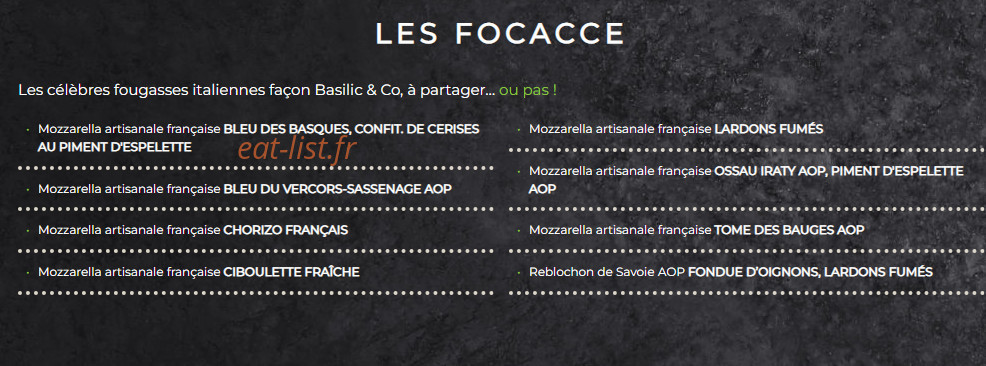 Basilic & Co — carte page 2
