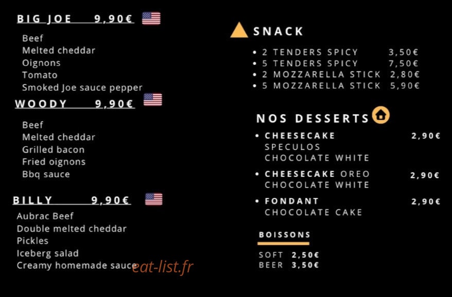 Beni Wagyu Burger — carte page 2