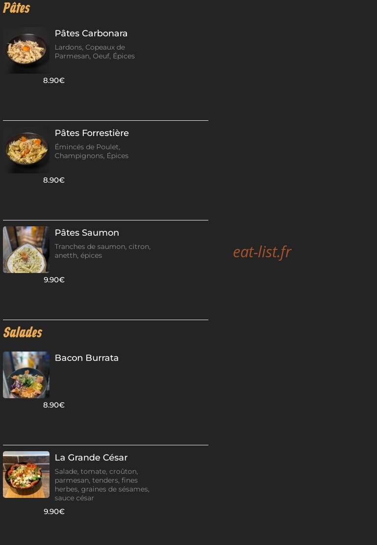 Big Chef — carte page 2