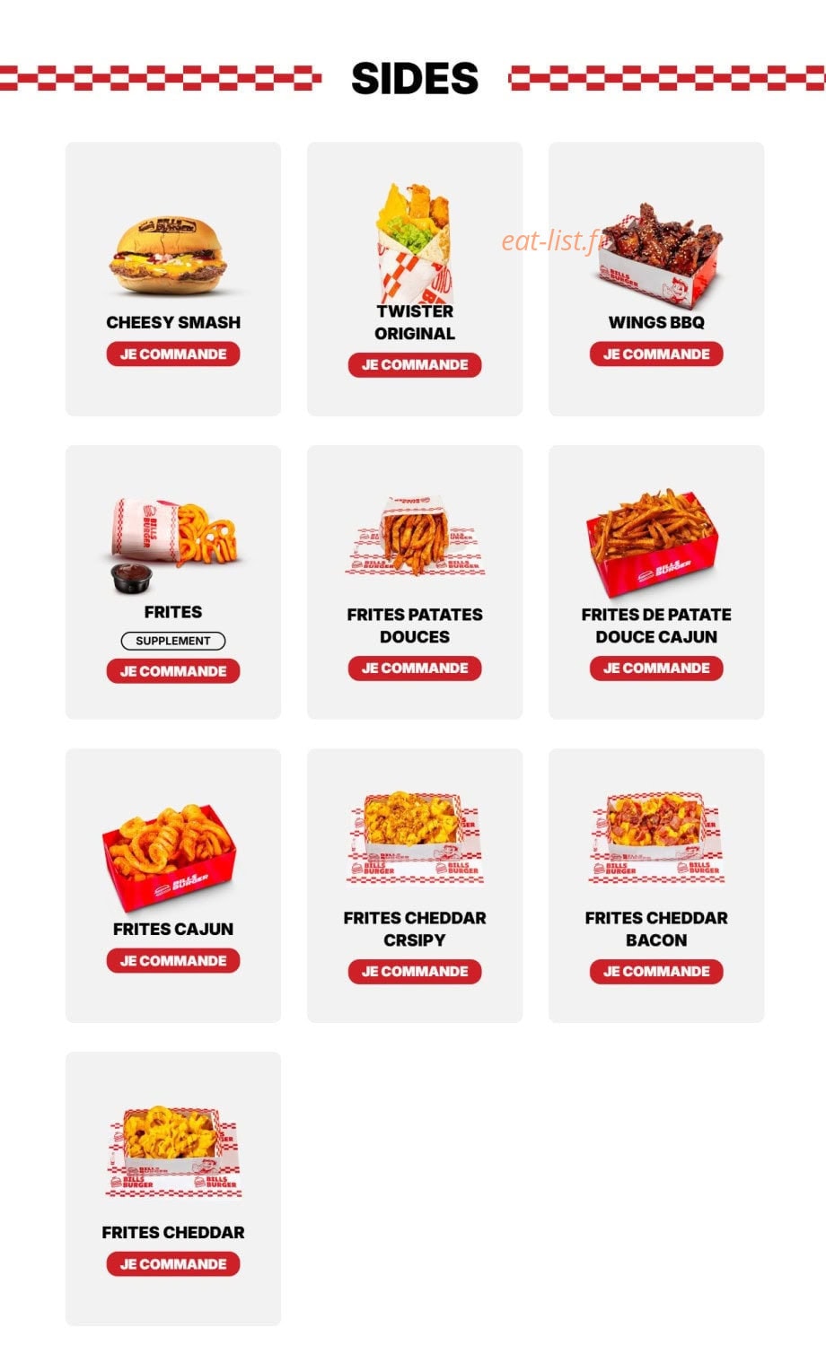 Bill's Burger — carte page 2