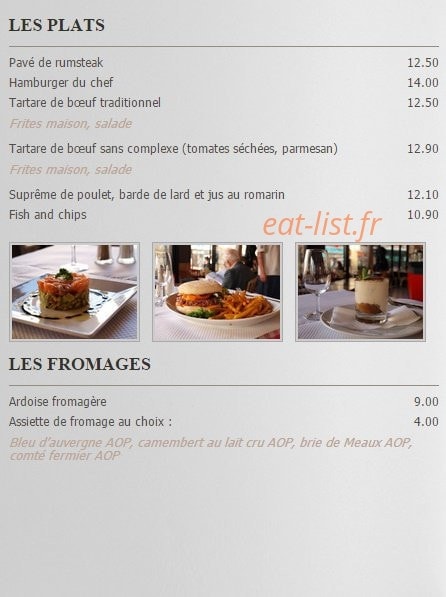 Bistro du Commerce — carte page 3