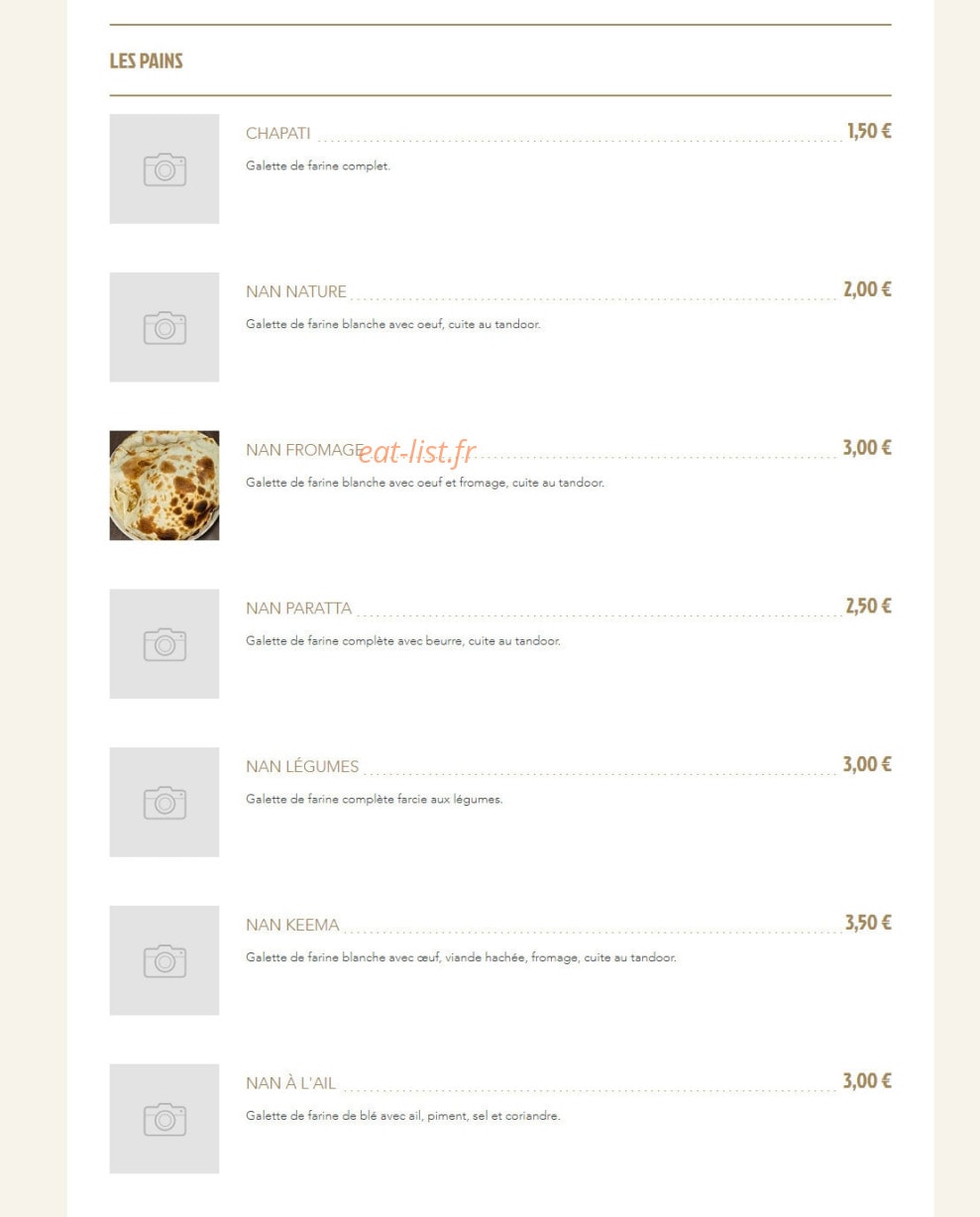 Bombay Curry — carte page 3