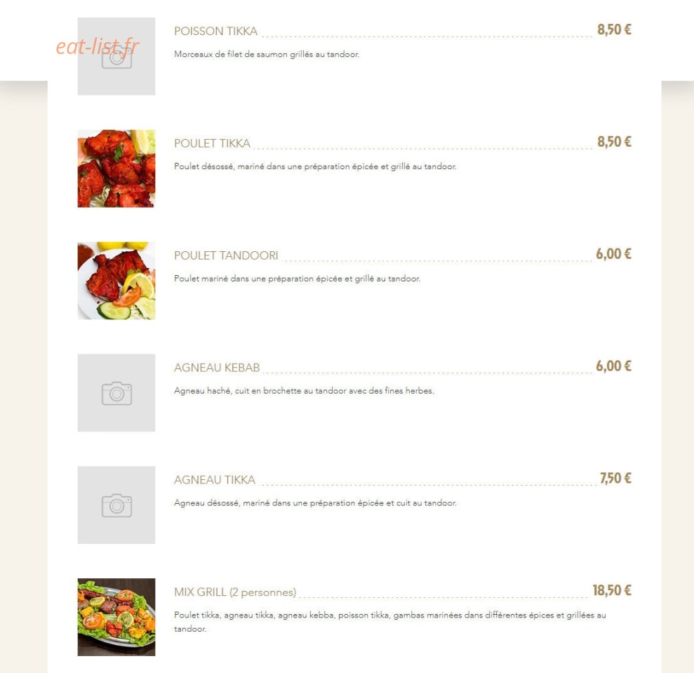 Bombay Curry — carte page 2