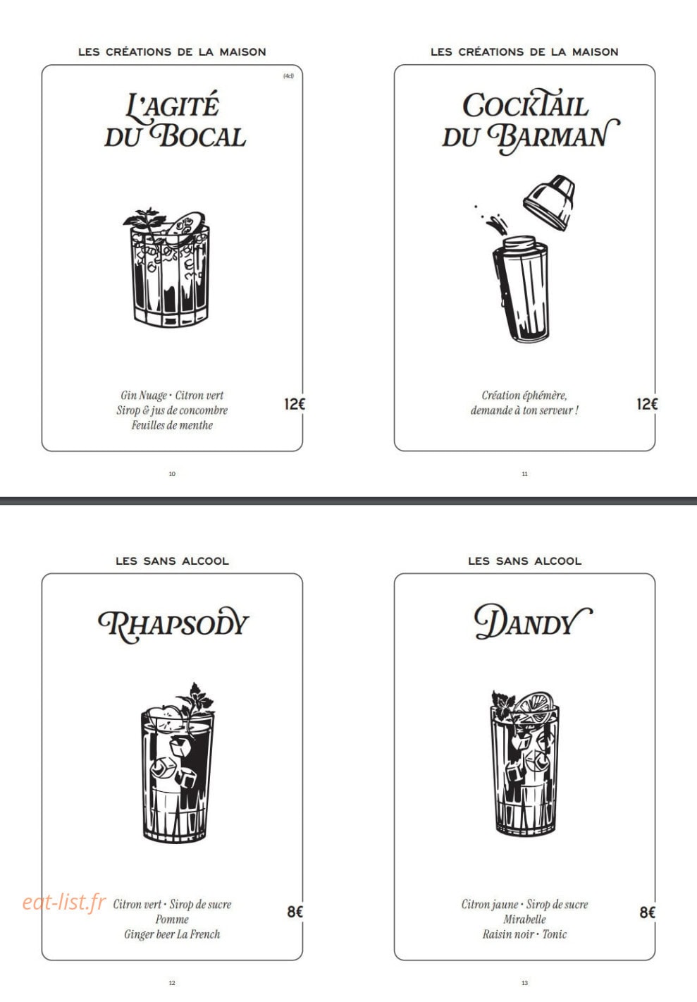 Brasserie Martin — carte page 22