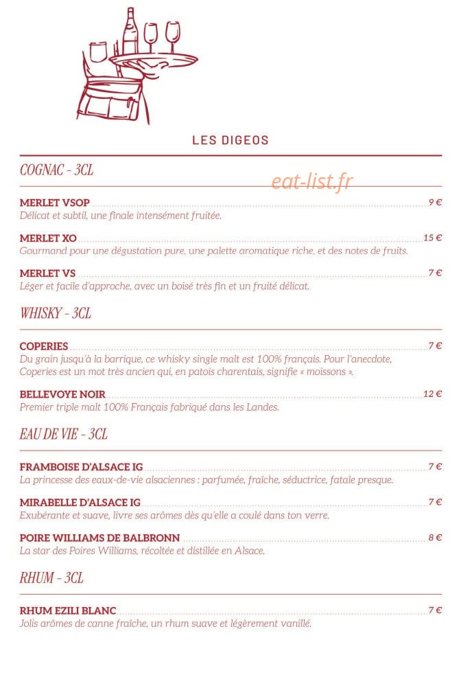 Brasserie Martin — carte page 14