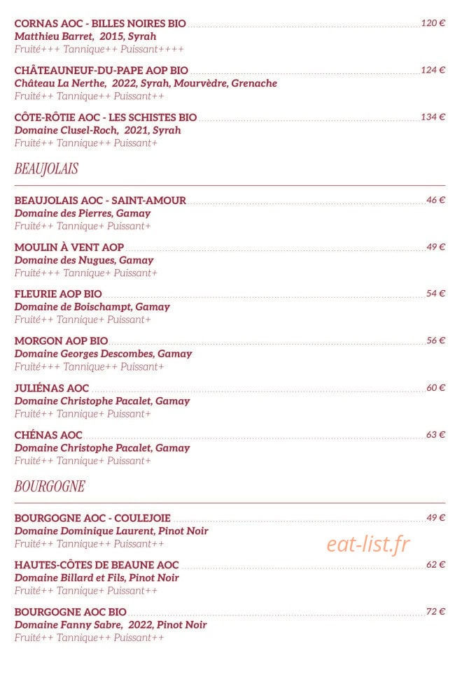 Brasserie Martin — carte page 8
