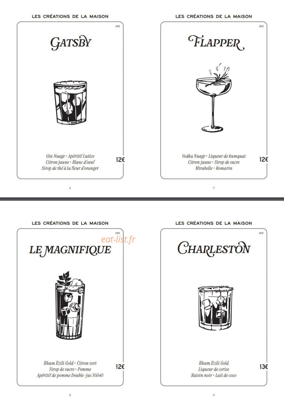 Brasserie Martin — carte page 21