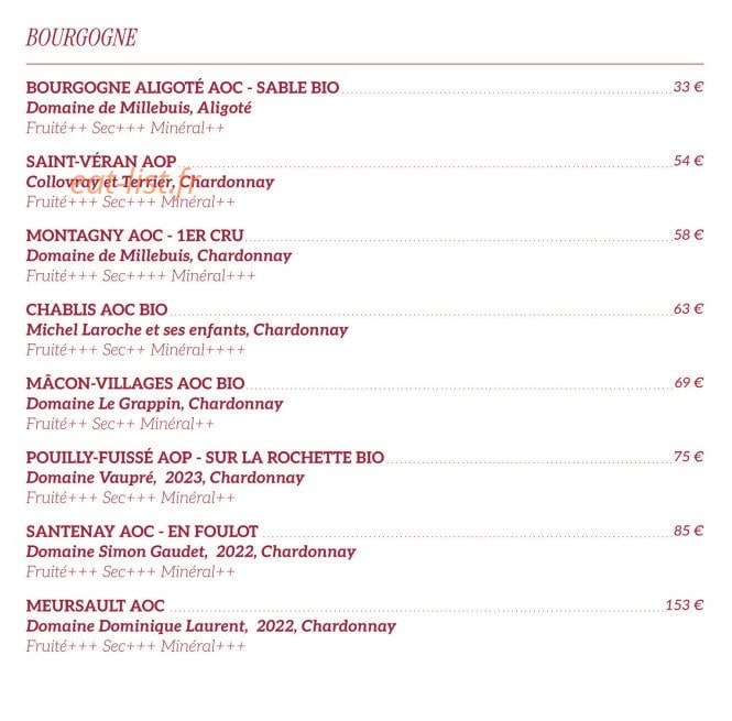 Brasserie Martin — carte page 11