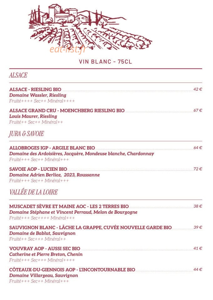 Brasserie Martin — carte page 9